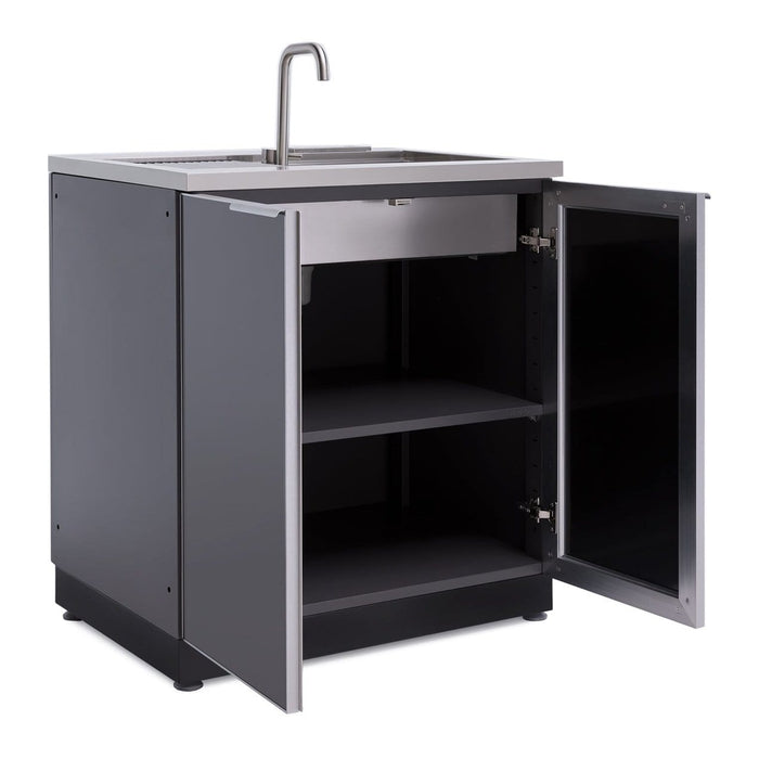 NewAge | Outdoor Kitchen Aluminum Sink Cabinet - Slate Gray