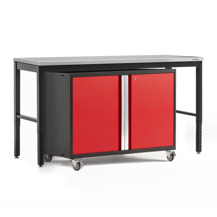 NewAge Pro Series 2 Piece Cabinet Set with 84 in. Workbench and 42 in. Base Cabinet on Casters