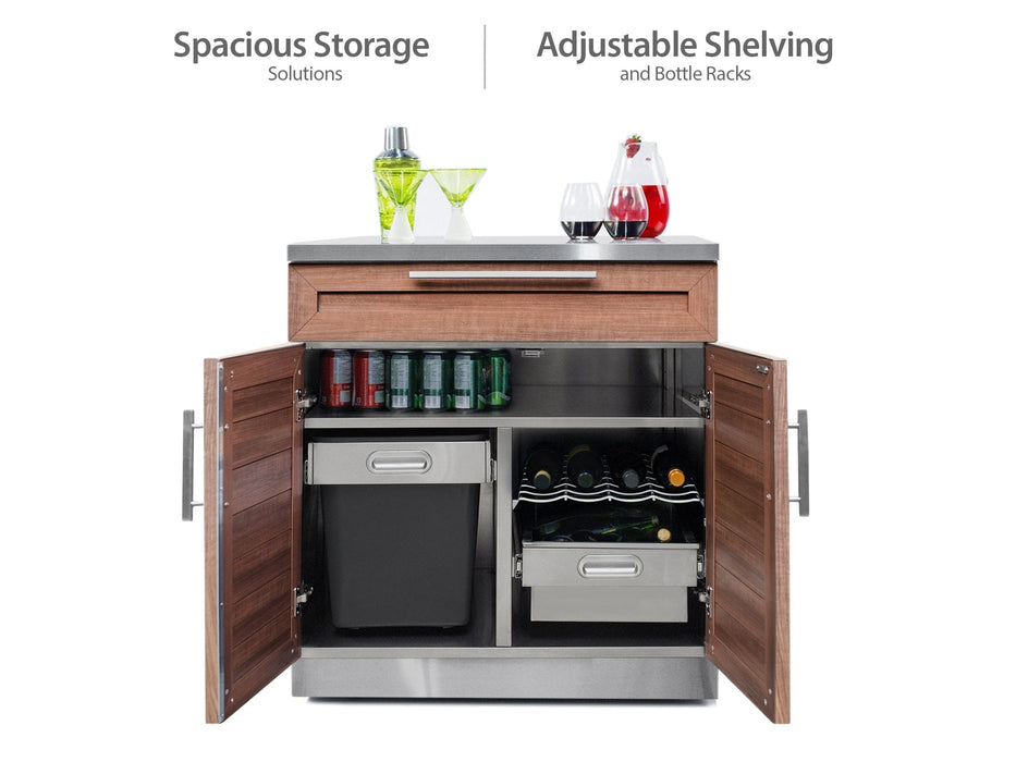 NewAge | Outdoor Kitchen Stainless Steel 6 Piece Cabinet Set with Sink, 3-Drawer, 2-Door and Wall Cabinets