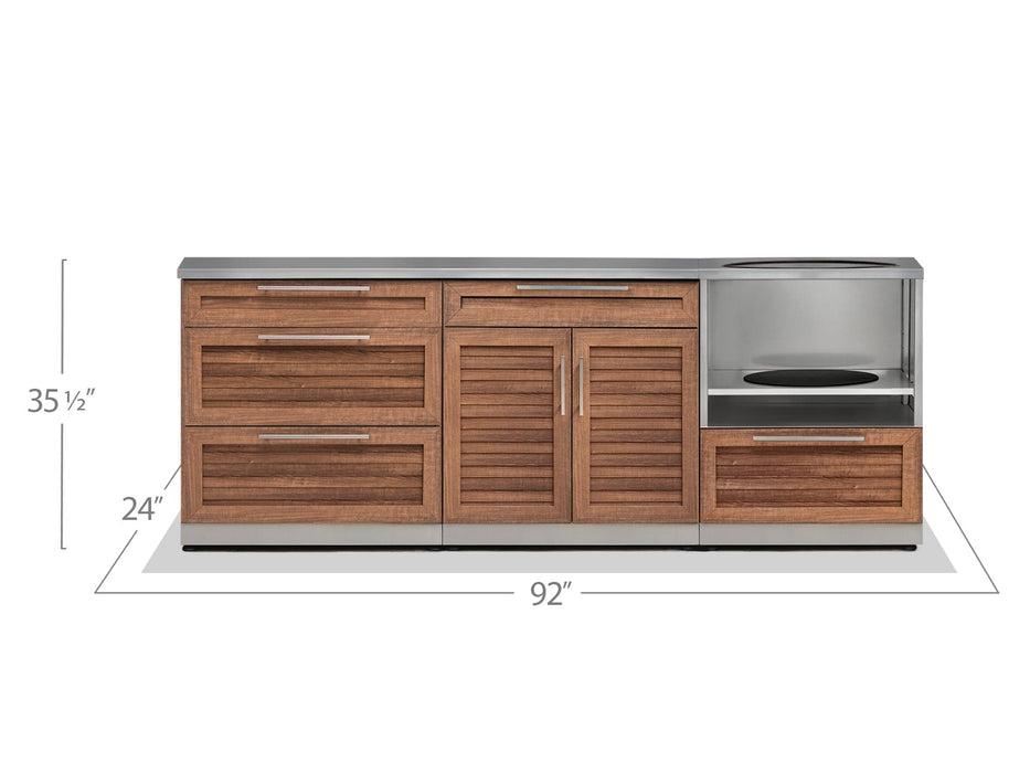 NewAge | Outdoor Kitchen Stainless Steel 3 Piece Cabinet Set with 3-Drawer, 2-Door Drawer and Kamado Cabinet